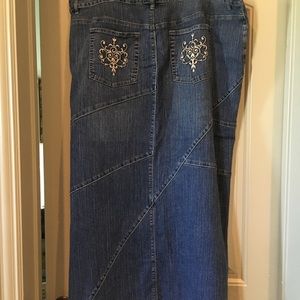 Venezia long denim skirt